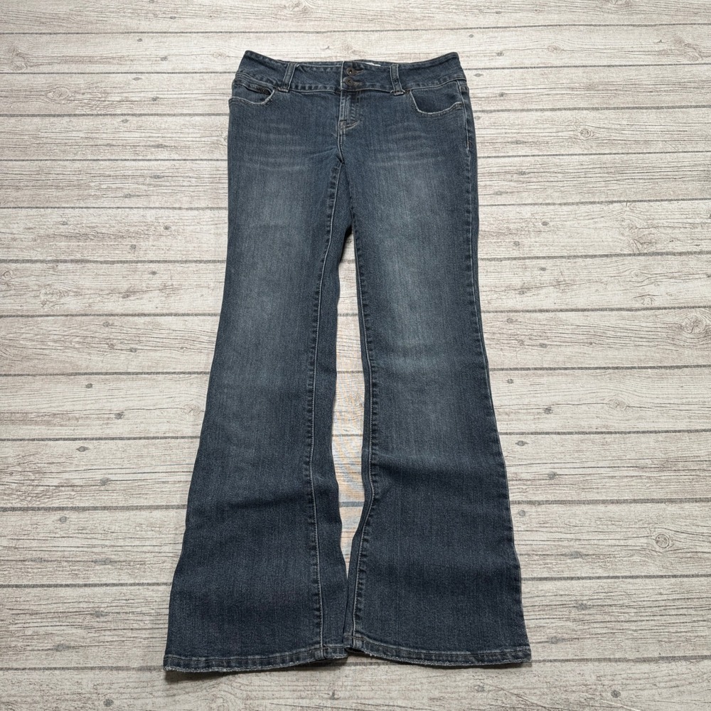 Y2K Brody Jeans Women's 30 Blue Dark Wash Denim Flare Leg Mid Rise Stretch Retro
